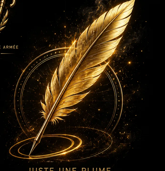 Symbole de Juste Une Plume : plume dorée